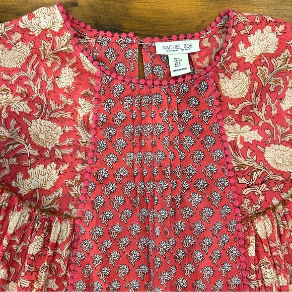 Rachel Zoe Floral Patchwork Babydoll Top NWOT - Picture 5 of 11